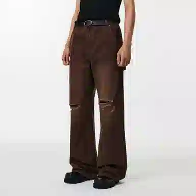 PCLP Brown Vintage Straight Jeans