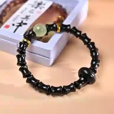 仙友 国风新中式平安喜乐竹节轻奢高级简约佛珠念珠文玩八方来财考试升学上岸#好运 檀木 手串 男女同款情侣款