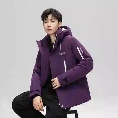 鸭鸭 山系户外工装风多口袋保暖加厚休闲宽松无性别连帽羽绒服 男女同款