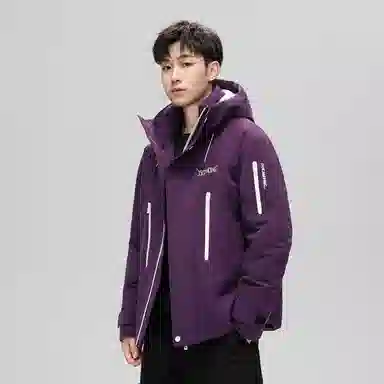 鸭鸭 山系户外工装风多口袋保暖加厚休闲宽松无性别连帽羽绒服 男女同款