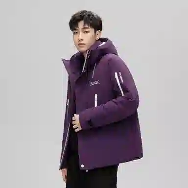 鸭鸭 山系户外工装风多口袋保暖加厚休闲宽松无性别连帽羽绒服 男女同款