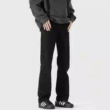 物质公式 美式高街复古做旧基础款水洗宽松百搭透气休闲高腰牛仔裤 男女同款 白色