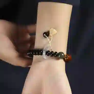 書卓 经典设计款 招财紫金鼠鼓珠 菩提民族风森系手链文玩#好运 黑檀 手串 男女同款情侣款