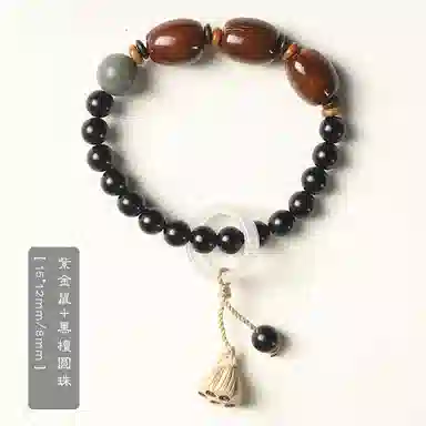書卓 经典设计款 招财紫金鼠鼓珠 菩提民族风森系手链文玩#好运 黑檀 手串 男女同款情侣款