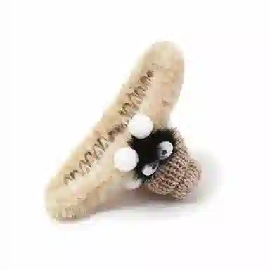 零界 毛绒煤球大眼鲨鱼夹设计感立体玩偶萌趣可爱日常出行头饰 涤纶 发夹 女款