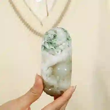 玉说 生肖龙把件 酱紫冰白绿白料龙行天下款 独山玉 玉石摆件雕件