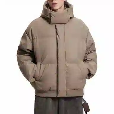 物质公式 美式复古高街云朵泡芙舒适机能图案宽松休闲加厚保暖连帽外套潮牌潮流学院风氛围感设计感面包服棉服 男女同款