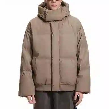 物质公式 美式复古高街云朵泡芙舒适机能图案宽松休闲加厚保暖连帽外套潮牌潮流学院风氛围感设计感面包服棉服 男女同款