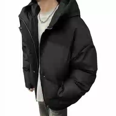 物质公式 美式复古高街云朵泡芙舒适机能图案宽松休闲加厚保暖连帽外套潮牌潮流学院风氛围感设计感面包服棉服 男女同款