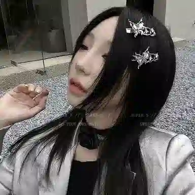 零界 蝴蝶液态金属边冰蓝清冷蓝调高级感轻奢优雅小众头饰 合金 发夹 女款