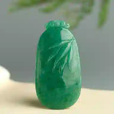 玉说 国潮竹报平安天蓝料牌子 独山玉 吊坠 男女同款情侣款