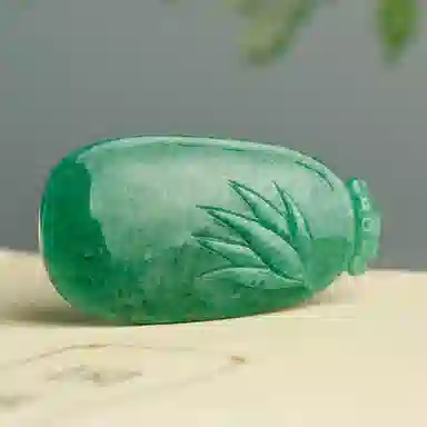 玉说 国潮竹报平安天蓝料牌子 独山玉 吊坠 男女同款情侣款