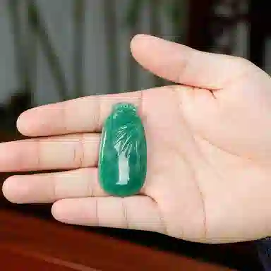 玉说 国潮竹报平安天蓝料牌子 独山玉 吊坠 男女同款情侣款