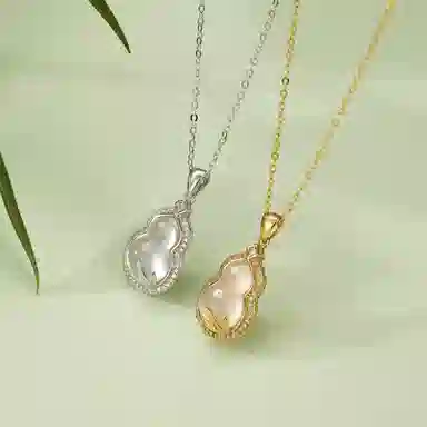 幸囍礼 金枝玉叶福禄开运锁骨链 精致温婉清冷感葫芦 玉髓 项链 男女同款情侣款