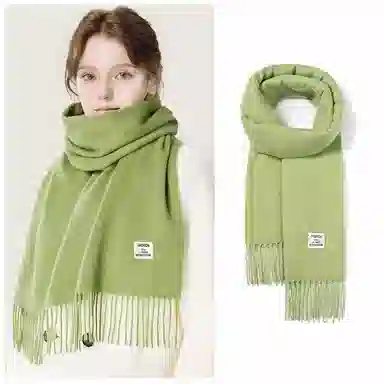 啄木鸟 秋冬清新文艺高级感纯色 韩系百搭保暖加厚防寒 聚酯纤维 绒线围巾 男女同款情侣款