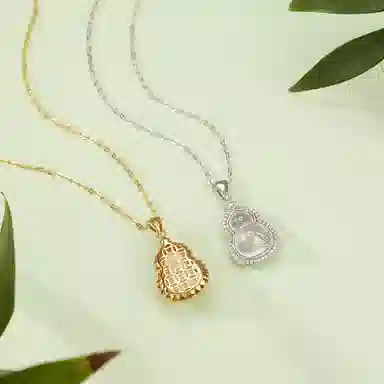 幸囍礼 金枝玉叶福禄开运锁骨链 精致温婉清冷感葫芦 玉髓 项链 男女同款情侣款