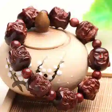 木盛缘 四面佛喜怒哀乐佛头 国风高级 小叶紫檀 手串 男女同款情侣款