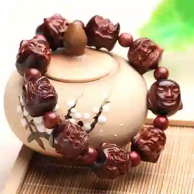 木盛缘 四面佛喜怒哀乐佛头 国风高级 小叶紫檀 手串 男女同款情侣款