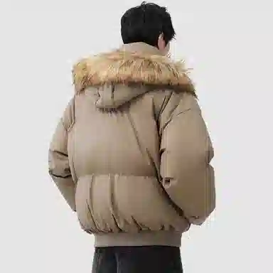极限涡轮 座山雕可拆卸面包服宽松纯色保暖痞帅派克棉服 男女同款