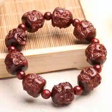 木盛缘 四面佛喜怒哀乐佛头 国风高级 小叶紫檀 手串 男女同款情侣款