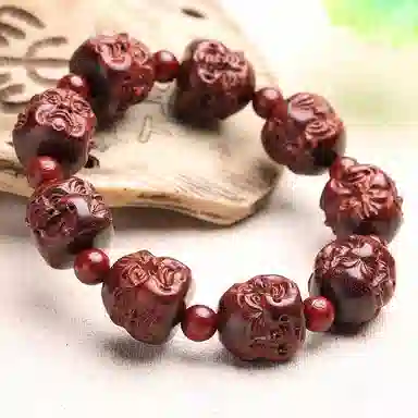 木盛缘 四面佛喜怒哀乐佛头 国风高级 小叶紫檀 手串 男女同款情侣款