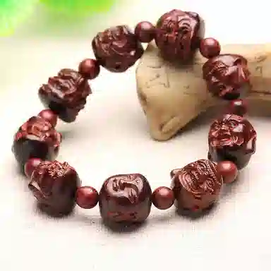 木盛缘 四面佛喜怒哀乐佛头 国风高级 小叶紫檀 手串 男女同款情侣款