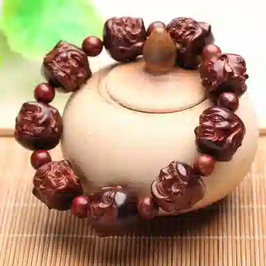 木盛缘 四面佛喜怒哀乐佛头 国风高级 小叶紫檀 手串 男女同款情侣款