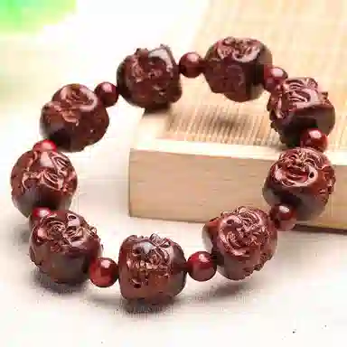 木盛缘 四面佛喜怒哀乐佛头 国风高级 小叶紫檀 手串 男女同款情侣款