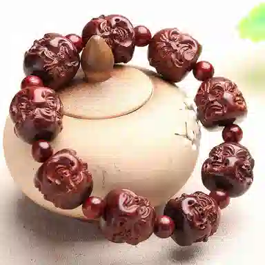 木盛缘 四面佛喜怒哀乐佛头 国风高级 小叶紫檀 手串 男女同款情侣款