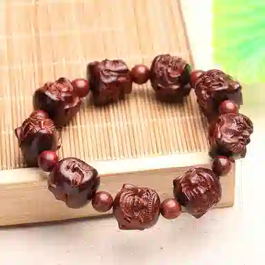 木盛缘 四面佛喜怒哀乐佛头 国风高级 小叶紫檀 手串 男女同款情侣款