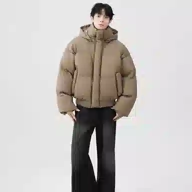 极限涡轮 座山雕可拆卸面包服宽松纯色保暖痞帅派克棉服 男女同款