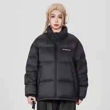 鸭鸭 舒适时尚百搭长袖羽绒服 男女同款 黑色