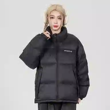 鸭鸭 舒适时尚百搭长袖羽绒服 男女同款 黑色