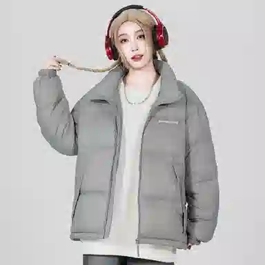 鸭鸭 舒适时尚百搭长袖羽绒服 男女同款 黑色