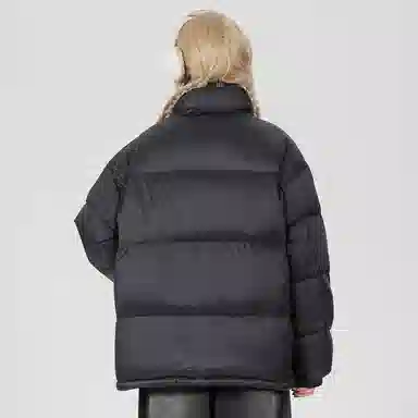 鸭鸭 舒适时尚百搭长袖羽绒服 男女同款 黑色