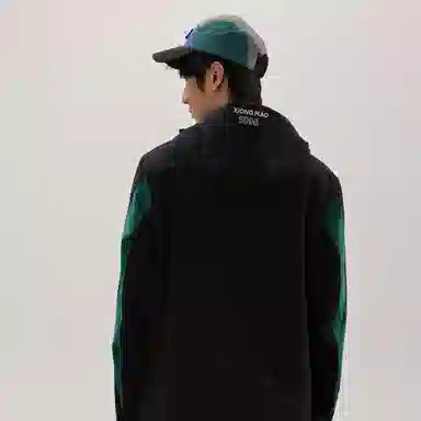 熊猫  户外山系撞色连帽单层  防水防风透气冲锋衣 男女同款