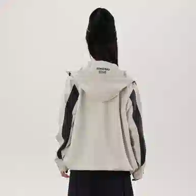 熊猫  户外山系撞色连帽单层  防水防风透气冲锋衣 男女同款