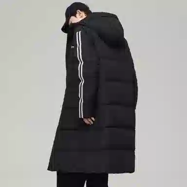 鸭鸭 户外运动通勤纯色经典加厚加绒防风抗寒锁温保暖性强重磅防风保暖可拆卸连帽潮流穿搭长款羽绒服 男女同款