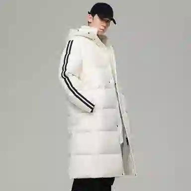 鸭鸭 户外运动通勤纯色经典加厚加绒防风抗寒锁温保暖性强重磅防风保暖可拆卸连帽潮流穿搭长款羽绒服 男女同款