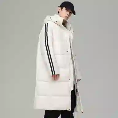 鸭鸭 户外运动通勤纯色经典加厚加绒防风抗寒锁温保暖性强重磅防风保暖可拆卸连帽潮流穿搭长款羽绒服 男女同款