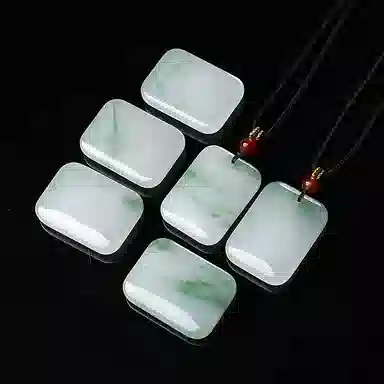 印象眸 玉无事牌 新中式古风经典无饰牌玉吊坠 天山翠 项链 男女同款情侣款 礼品 礼盒包装