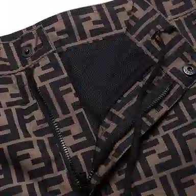 Fendi FF Pattern Swim Shorts Brown