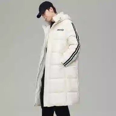 鸭鸭 户外运动通勤纯色经典加厚加绒防风抗寒锁温保暖性强重磅防风保暖可拆卸连帽潮流穿搭长款羽绒服 男女同款