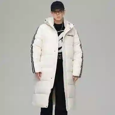 鸭鸭 户外运动通勤纯色经典加厚加绒防风抗寒锁温保暖性强重磅防风保暖可拆卸连帽潮流穿搭长款羽绒服 男女同款