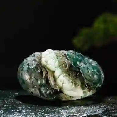 玉说 鸳鸯荷花 天蓝绿白百年好合款 独山玉 玉石摆件雕件