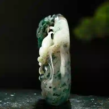 玉说 鸳鸯荷花 天蓝绿白百年好合款 独山玉 玉石摆件雕件