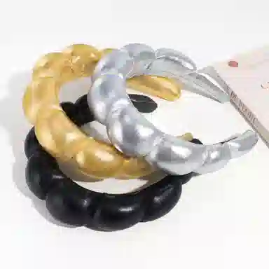 彤彤兔 云朵金色时尚百搭高颅顶 布料 发箍 女款