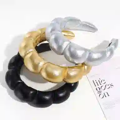 彤彤兔 云朵金色时尚百搭高颅顶 布料 发箍 女款