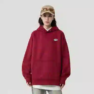 大卫贝肯 美式复古简约字母印花休闲宽松重磅百搭舒适连帽套头卫衣 男女同款