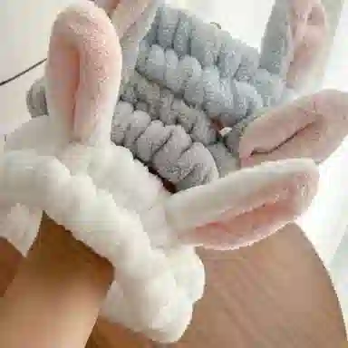 简应舒 洁面工具毛绒可爱发箍洗脸专用敷面膜用秋冬洗漱头套 法兰绒 发带 女款